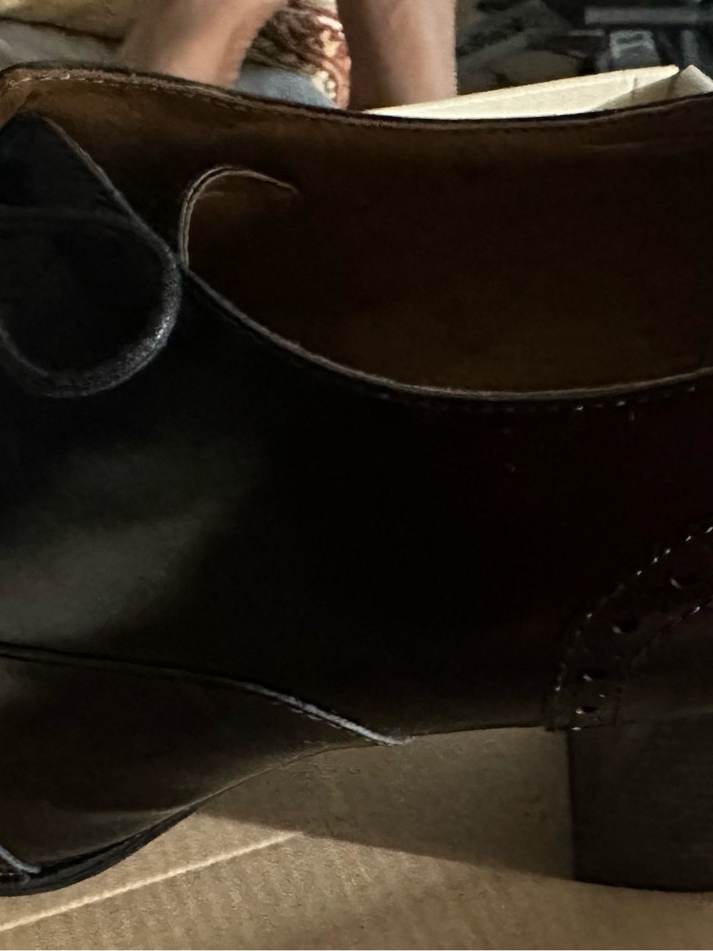 Clarks Black Women's Brogue Lace-Up Heels - Picture 3 of 5